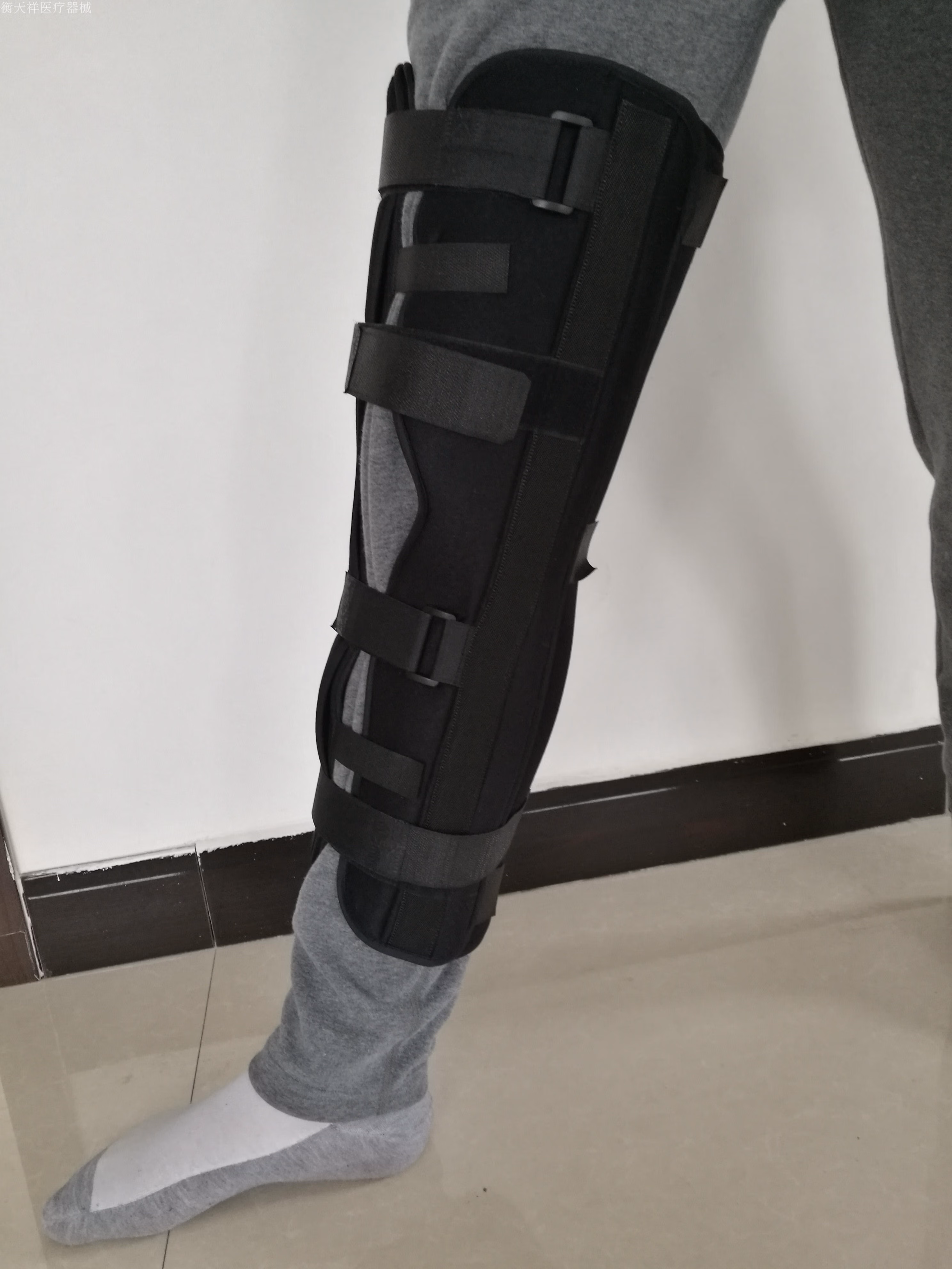 加强外固定膝关节膝部下肢支具膝盖骨折护具矫形肢具支架 加强黑色