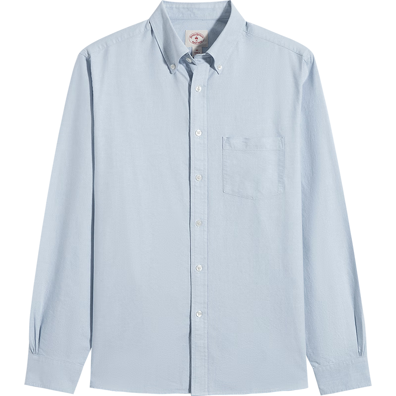 布克兄弟（BrooksBrothers） 男士纯棉美式经典长袖休闲扣结领衬衫 4000-淡蓝色 M10038303764935
