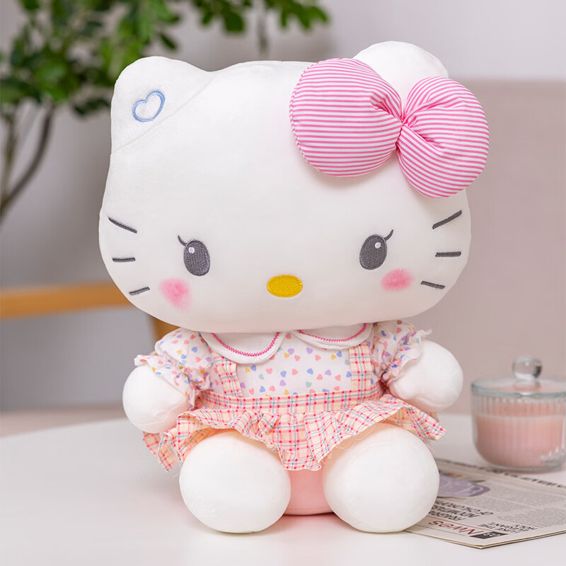 繁鹿hello kitty公仔哈喽kitty猫kt猫凯蒂猫娃娃毛绒玩具女生玩偶