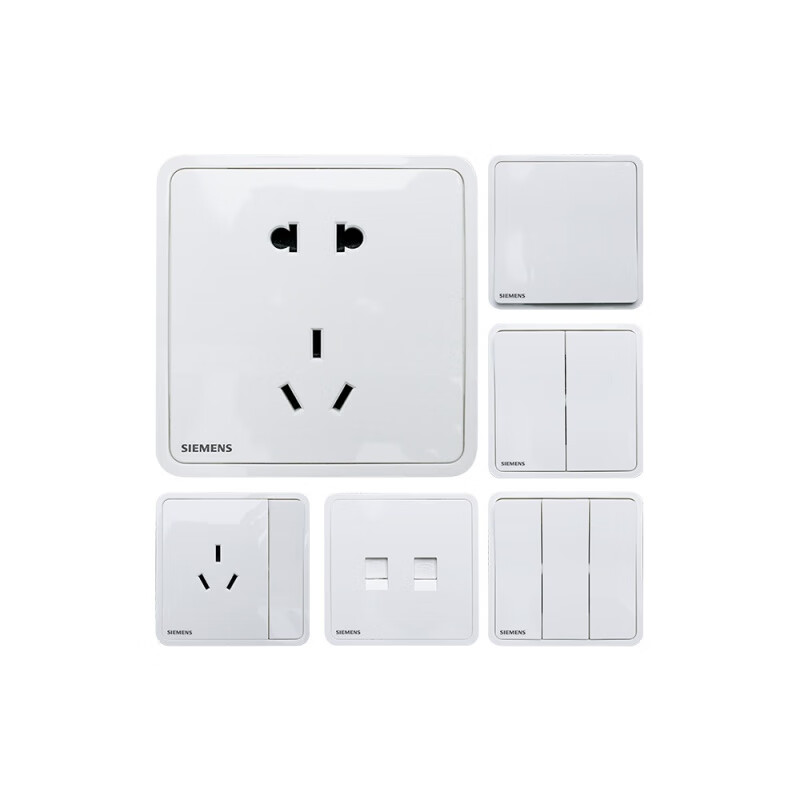 西门子siemens睿绎系列一开单双控开关辰曦白家用86型