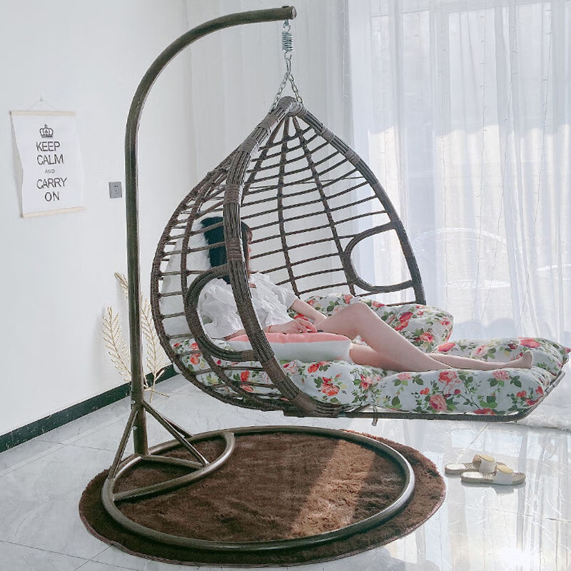 七夕礼物秋千吊椅网红吊篮阳台室内家用卧室藤椅沙发懒人户外 单人细