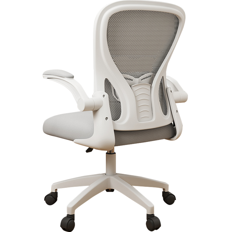 初学者 电脑椅办公椅职员网椅转椅会议椅人体工学椅子家用电脑椅子靠背椅休闲椅培训椅学生学习椅 SK-电脑椅-白灰