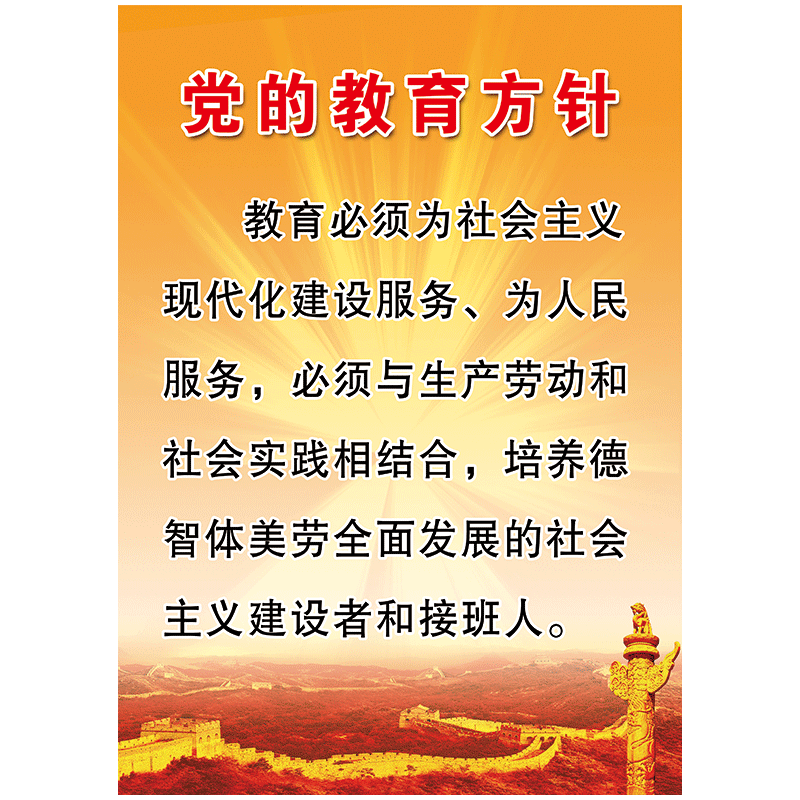 学校教室班级布置挂图宣传画海报新时代党的教育方针宣传栏墙贴纸scz