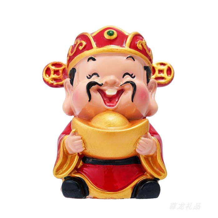 q版小神仙财神公仔卡通摆件观音如来关公小佛 抱元宝财神