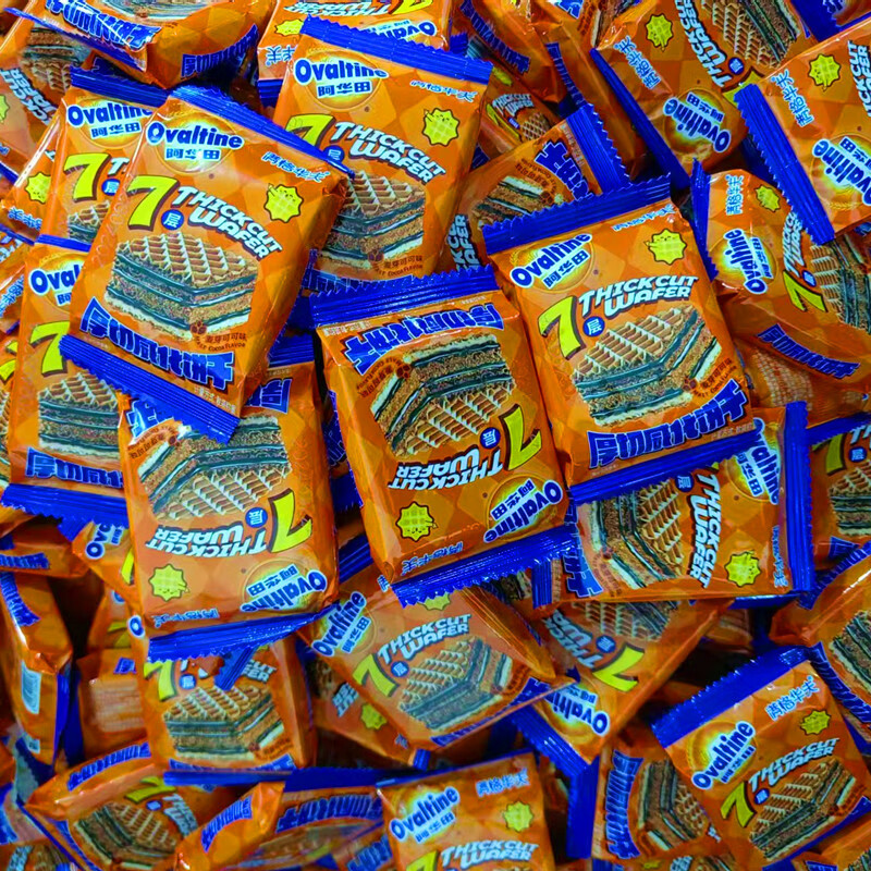 阿华田满格华夫7层厚切威化饼干巧克力夹心麦芽可可味零食500g散装称重