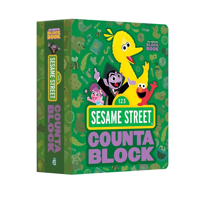 英文原版 芝麻街学数数 Sesame Street Countablock 镂空设计造型纸板书 An Abrams Block Book 异型书 Alphablock创意字母同系列 . 绿山墙图书