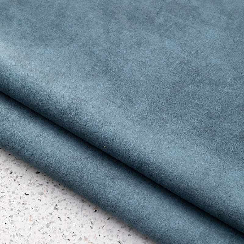 布茶轻奢纯色印花绒面沙发布料软包硬包抱枕沙发套面料 11号雾霾蓝