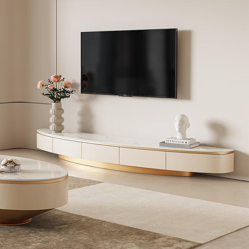 澳颜莱 高档高端大气上档次电视柜 现代简约轻奢风岩板茶几电视柜组合