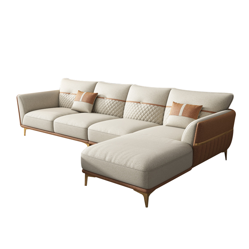 奥左 科技布艺沙发客厅大小户型组合意式极简轻奢北欧现代简约家具 双位+贵妃【2.6米左右】 升级款【科技布面料+乳胶座包+羽绒公仔棉靠包】