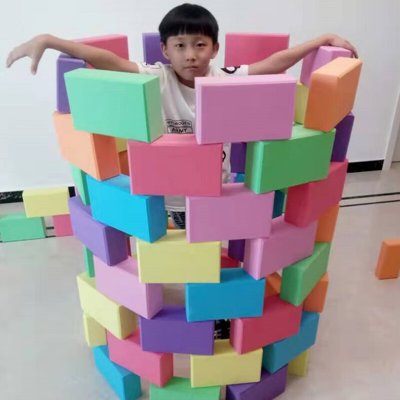 天智星泡沫积木超大幼儿园区角建构大型EVA积木淘气堡砖块儿童积木拼装 5厘米砖一箱40块