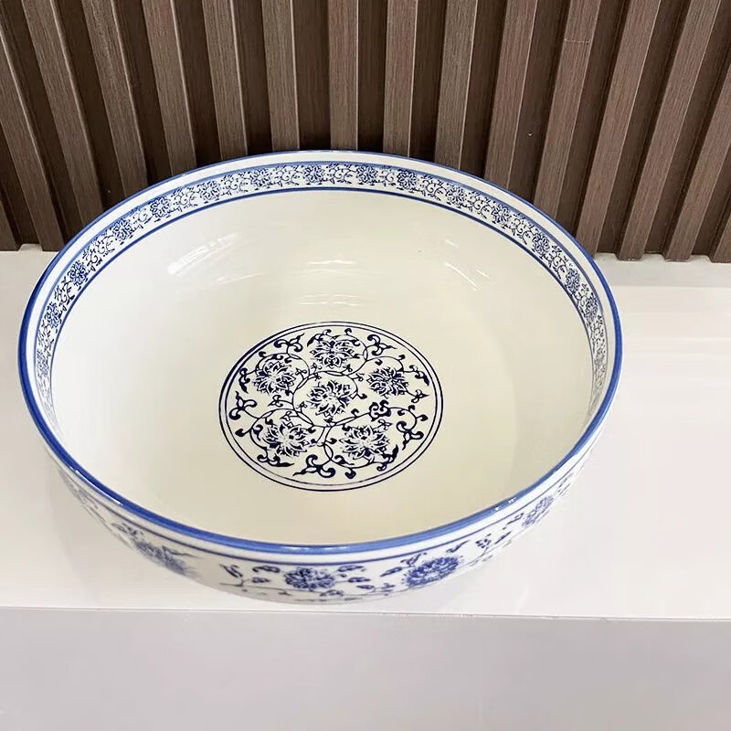青花瓷水煮鱼大碗酸菜鱼大盆碗大容量家用毛血旺碗酒店陶瓷汤盆 优级品 青花瓷8英寸(1个)