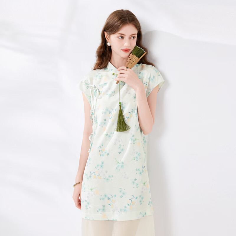 ��ˮ���� ����ʽ����ӡ������ȹ 2024�ļ��¿� Ů �����̿�����ȹ�� ��ɫ M