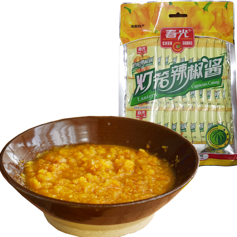 春光 香辣黃燈籠辣椒醬10g*30小包 海南特產(chǎn) 香辣醬拌面燈籠椒醬辣醬