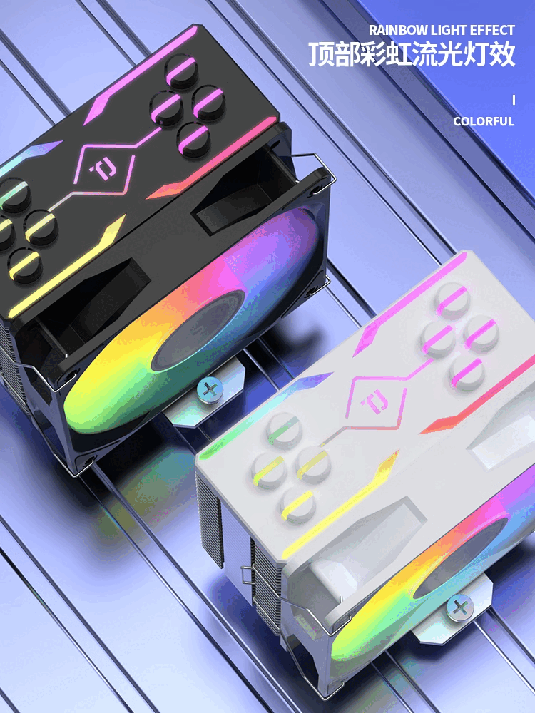 天极风（TIANJIFENG）天极风J10PR纯白ARGB静音散热器四铜管台式电脑风冷115X/1700/AMD J10黑色【ARGB版】