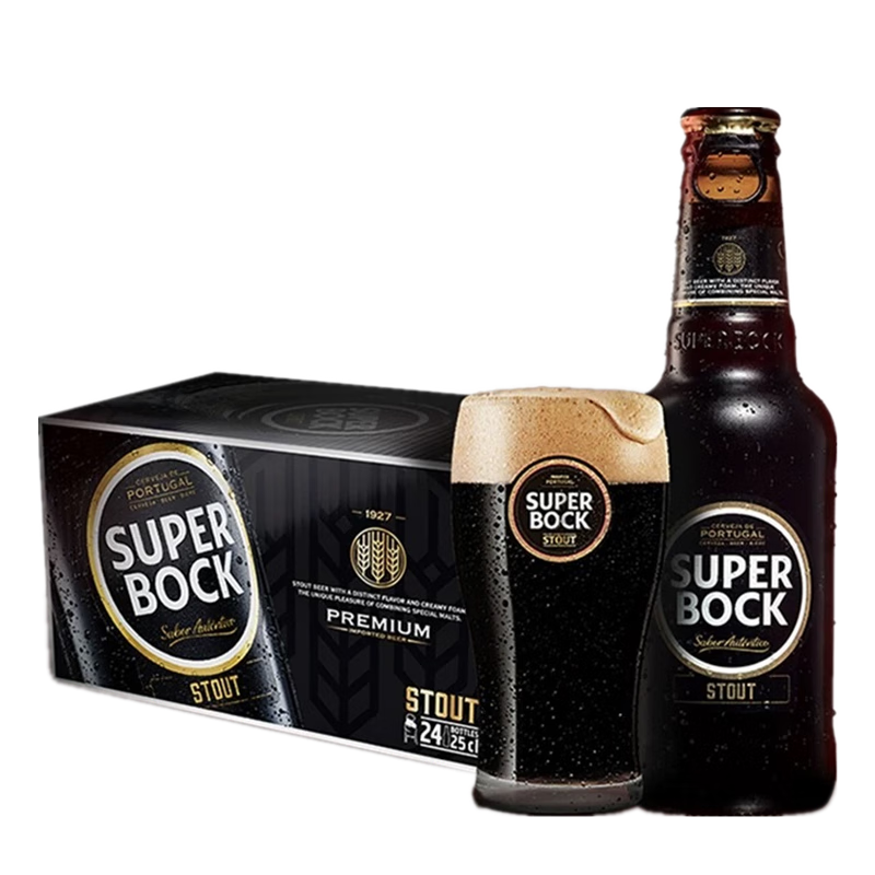SUPER BOCK 超级波克 世涛黑啤 进口啤酒 250ml*24瓶 送礼整箱装 葡萄牙原装