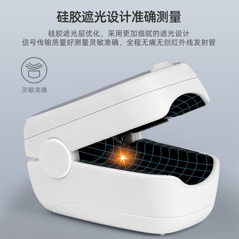 掌护指夹式血氧仪医用级指尖血氧饱和度监测仪家用指脉氧仪血氧自测仪 【老人易用】优质芯片W013