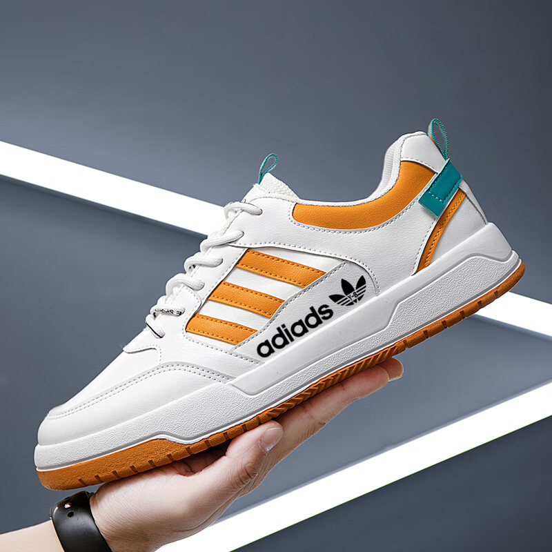 品牌断码板鞋男女经典休闲小白鞋皮面防水系带运动鞋儿童跑步鞋 ad558