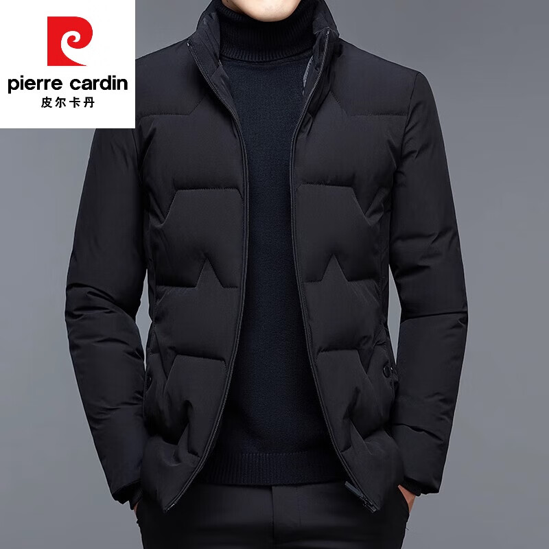 皮尔卡丹（pierre cardin）男士棉衣2023秋冬季新款棉服高档商务加厚保暖棉袄冬装外套男潮 黑色 XL 180(140-160斤)
