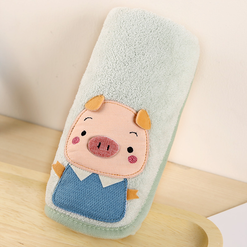 山头林村绣花毛巾纯棉洗脸家用儿童婴儿柔软吸水毛巾可爱卡通面巾纱布