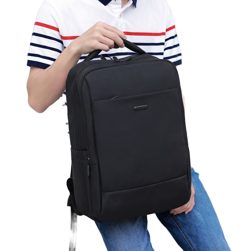 WINPARD/威豹背包男雙肩包簡約商務(wù)14英寸電腦包通勤新款雙背旅行包 黑色大號（可放17寸電腦）