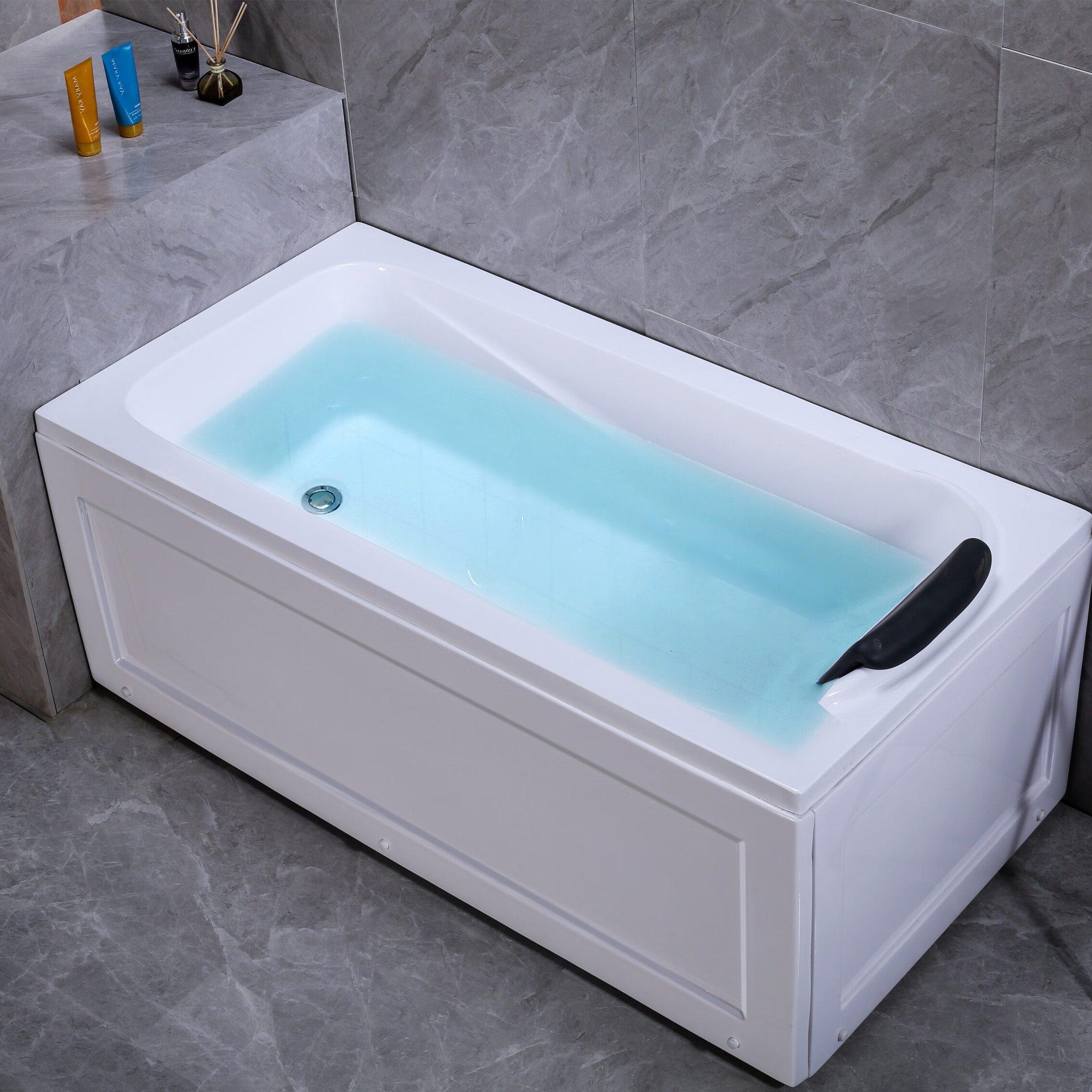 仁聚益双裙边克力冲浪按摩浴缸嵌入式成人浴盆酒店工程独立式网红 a款