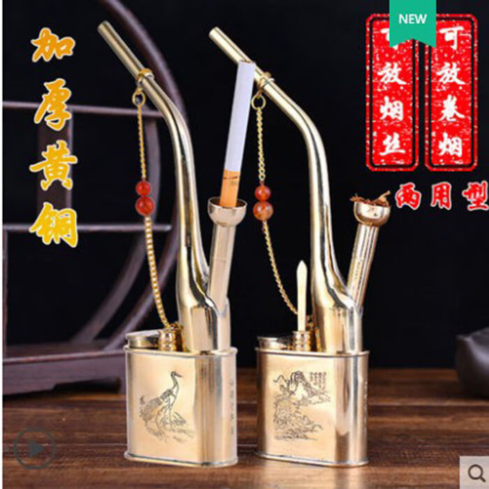 复古老式两用金泰铜水烟斗水烟袋水烟壶水烟筒烟壶 金泰小号单用水烟