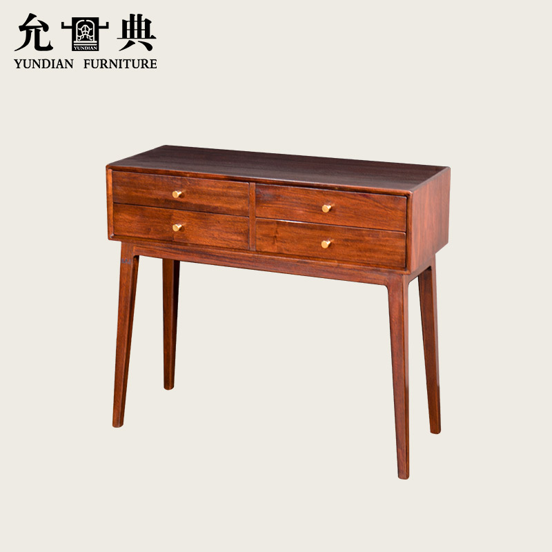 允典(yundian)爽快金丝梨木北欧极简20-1四抽条桌书桌台家用梳妆台 四