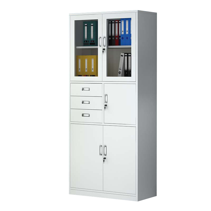 歐寶美文件檔案辦公憑證柜鐵皮鋼制辦公室財務室鐵柜偏三斗文件柜加厚款