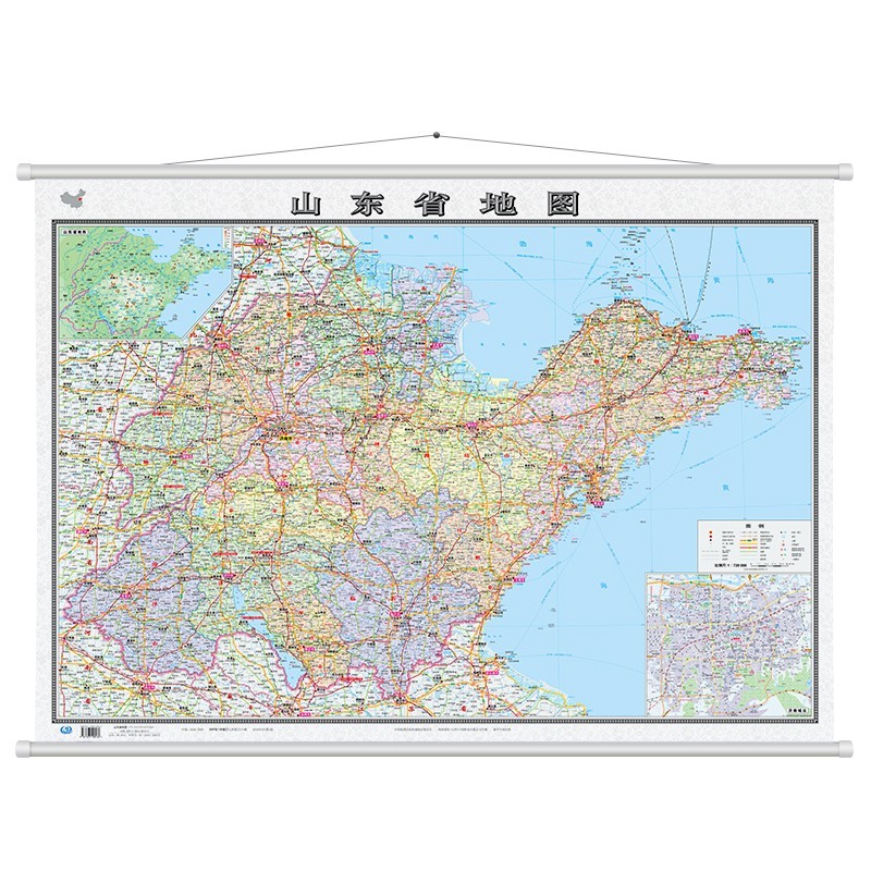 2023年新 山东省地图 1.1米*0.8米 覆膜防水 高清政区交通图 附地形图