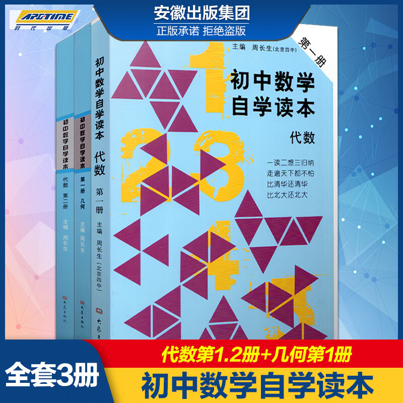 全套3本 初中数学自学读本 代数册 代数第二册 几何册 北京四中周长生