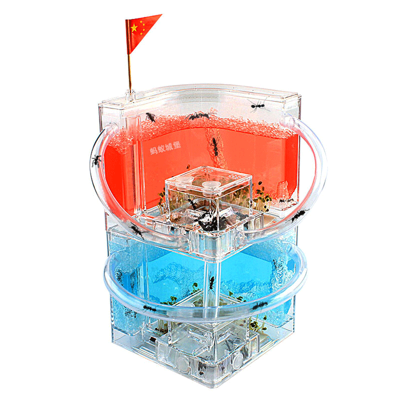 泰瑞格双层蚂蚁工坊生态玩具别墅宫殿庄园家园宠物白色城堡蚁后 白色