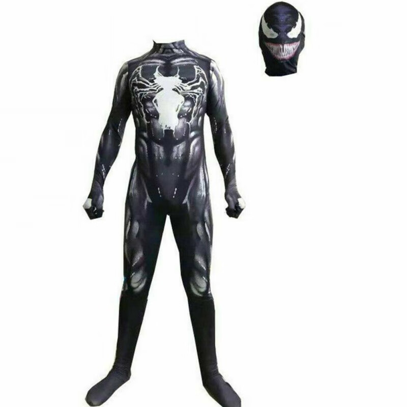 灿驰蜘蛛侠战衣周边毒液cos衣服成人儿童黑色紧身衣漫威共生体表演服