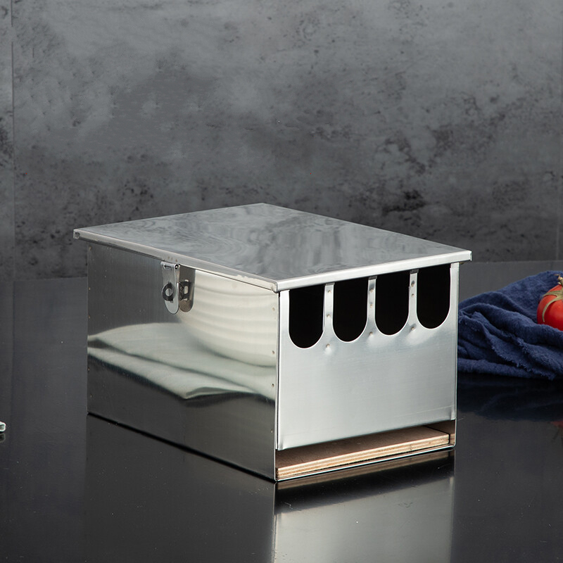 崽白不锈钢刀箱带盖刀柜锁刀盒饭店厨师带锁刀具收纳箱放刀架置物架 4