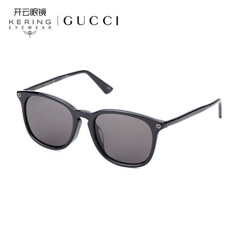 古驰(GUCCI)太阳镜男女 墨镜 眼镜 灰白镜片黑色镜框眼镜GG0154SA 001 53mm