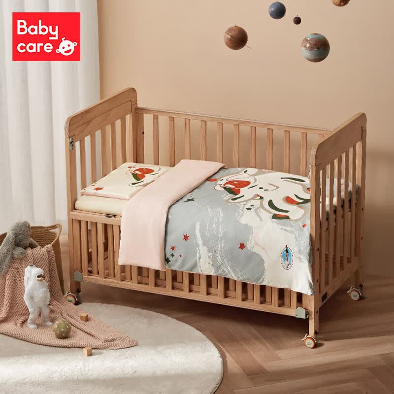 bc babycarebabycare幼儿园被子三件套冬季儿童床上用品婴儿床床围宝宝棉被 蔷薇星云-针织款-三件套 100*56cm高性价比高么？