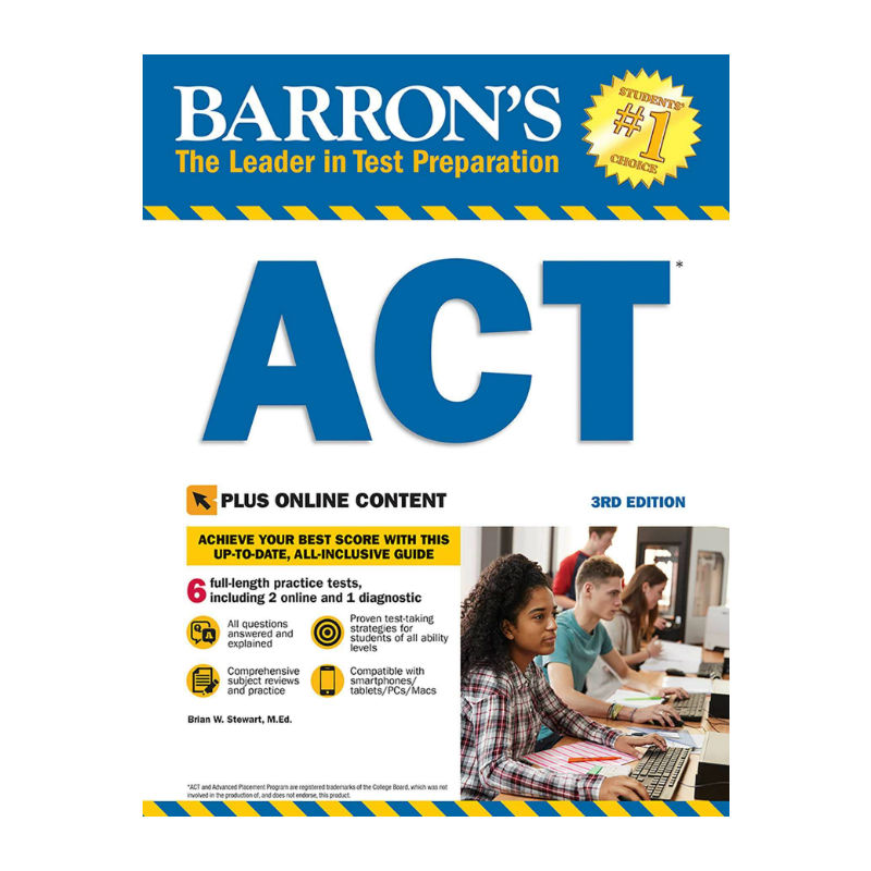 巴郎act考试barrons act,3rd edition: with bonus online