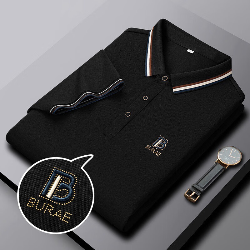 玛古芭高档品牌奢侈男装短袖t恤男士夏季刺绣高端商务休闲polo领体