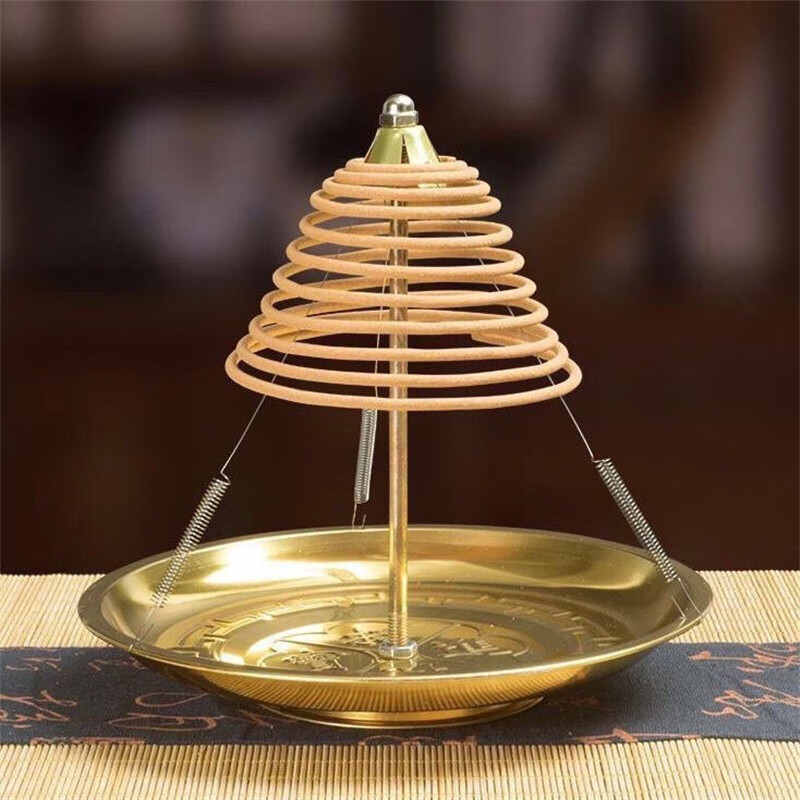 觅阳12/24小时盘香架香盘香托檀香盘家用塔架子供佛熏香环香点香器