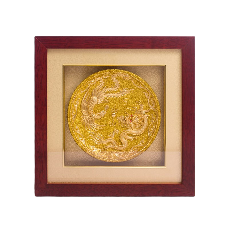 鷺?biāo)囓廄堷P呈祥擺件漆線雕工藝品送新人結(jié)婚禮物新婚禮品送閨蜜高檔實(shí)用  龍鳳呈祥（寬28厘米*高28厘米）