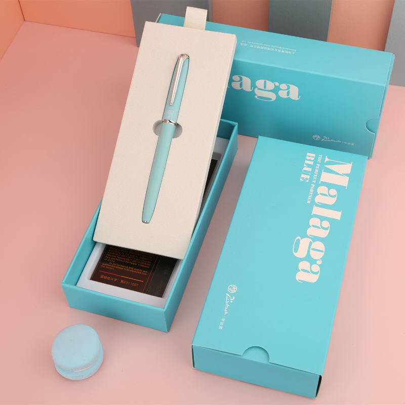 专用财务细笔尖ef笔尖书写墨水笔美工弯尖书法绘画钢笔毕加索 天青色