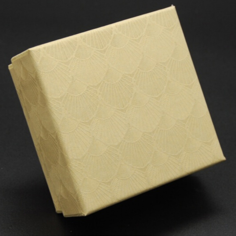 千惠侬 高硬度纸质金贝纹首饰盒 吊坠手镯项耳戒饰品多用包装 奶金色