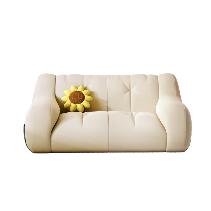 奇艺小家懒人沙发可睡觉卧室双人沙发小户型单人沙发椅休闲折叠床午休椅 超大双人位-米色