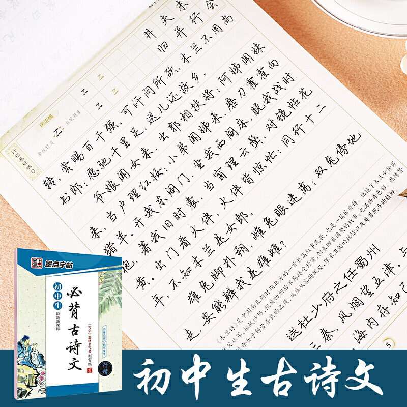 字帖 初中生必背古诗文 文言文荆霄鹏硬笔书法行楷练字本 行楷练字本