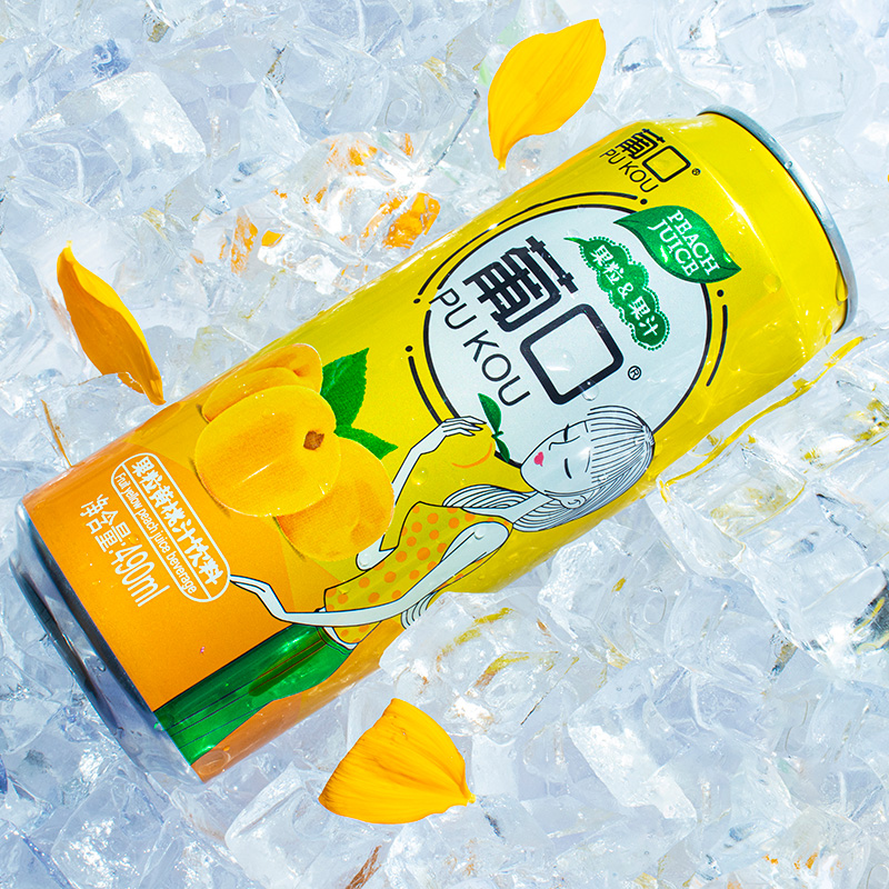 葡口饮料整箱果粒果汁饮品葡萄草莓荔枝黄桃汁果肉听罐混搭490ml 黄桃