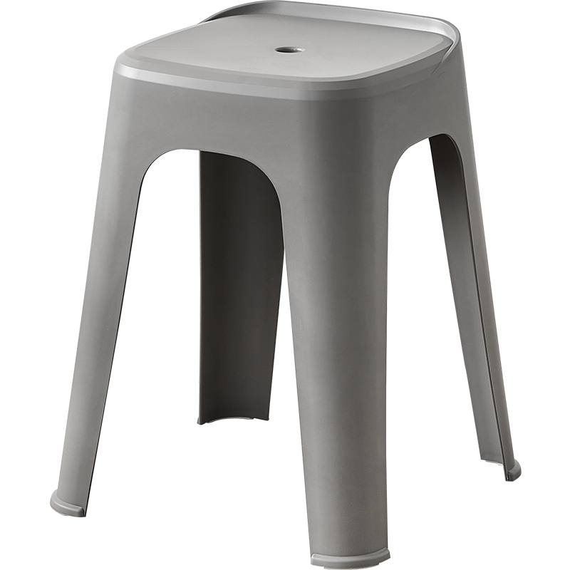 华恺之星 凳子 家用塑料凳换鞋凳椅子餐椅板凳成人高凳子YK058 4把装灰绿粉咖