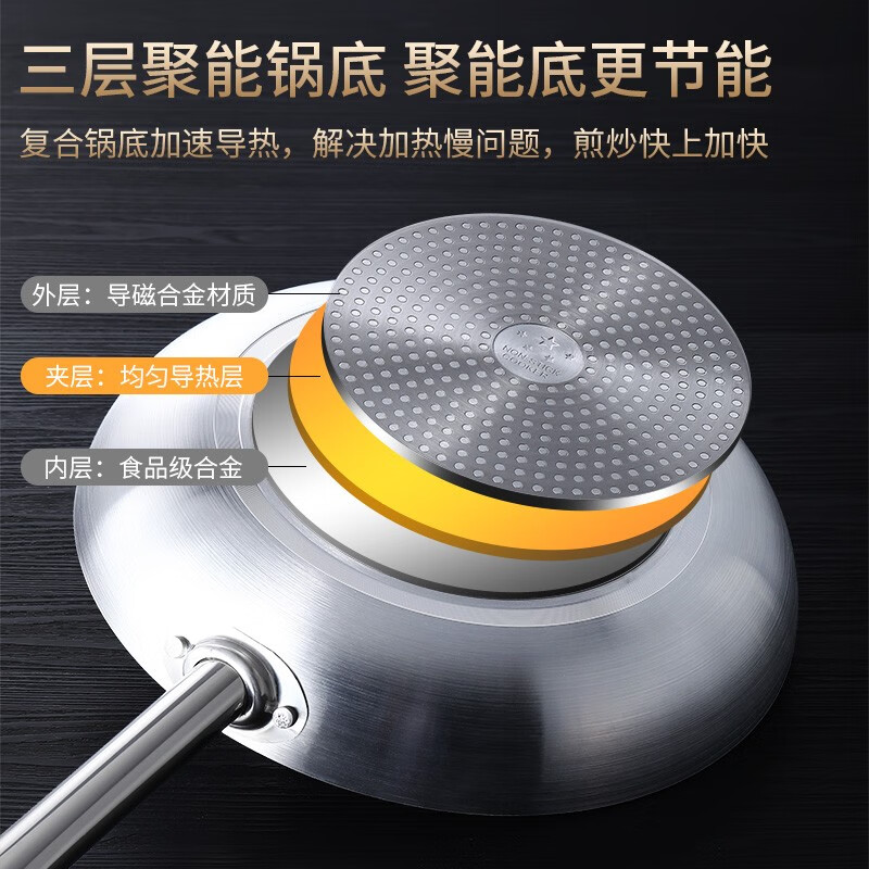 不粘锅平底锅煎牛排煎锅大号家用商用酒店烙饼锅电磁炉燃气灶 不粘煎锅18cm钢柄18cm
