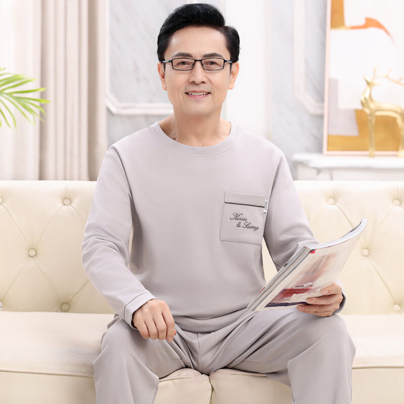 猫人爸爸装德绒  套头长袖加厚睡衣 260g 圆领设计 暖冬必备 可外穿 42M16001 L