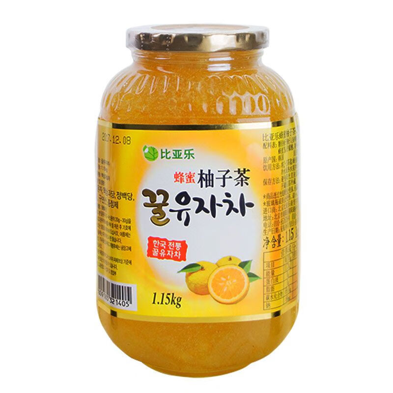 食怀1:6泡水喝的韩国进口蜂蜜柚子茶1.15kg芦荟柠檬大枣茶 韩国蜂蜜柚子茶