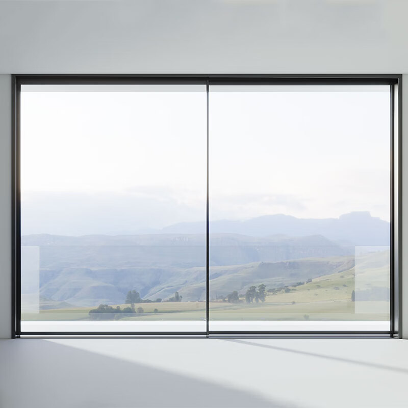 画间阳台极简重型玻璃推拉门客厅钛镁铝合金滑动移门隔断定制 二轨道