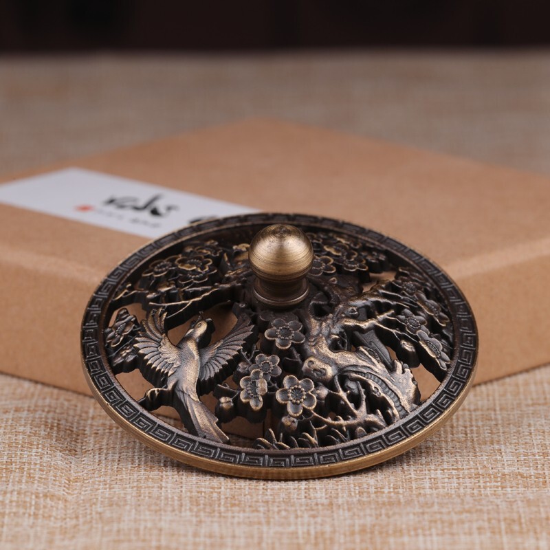 京峰阁 全铜香炉喜上眉梢熏香炉檀香盘香炉 家用供奉香薰炉焚香炉摆件 【喜上眉梢仿古色】